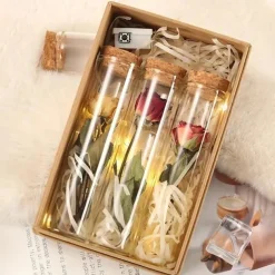 LED Lights, Dry Flowers, Valentine's Day Gifts, Birthday Gifts, Glass Covers, Eternal Flowers, Rose Bouquets, Perfect Gifts for Mother's Day and Thanksgiving Holidays
