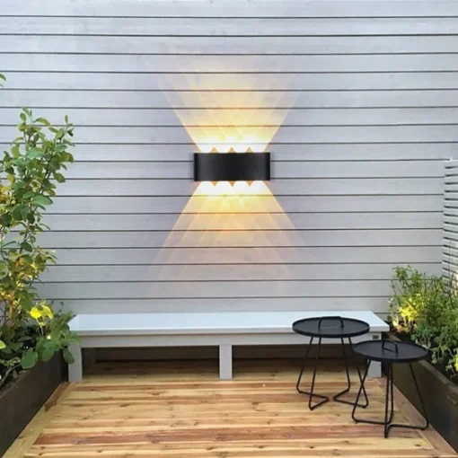 LED Outdoor Wall Lights 8W LED Aluminum Wall Lamp Sconce Indoor Up Down IP65 Waterproof White Black Modern for Patio Garden Stairs Bedroom Aisle Pathway Bathroom Light