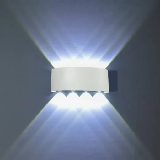 LED Outdoor Wall Lights 8W LED Aluminum Wall Lamp Sconce Indoor Up Down IP65 Waterproof White Black Modern for Patio Garden Stairs Bedroom Aisle Pathway Bathroom Light