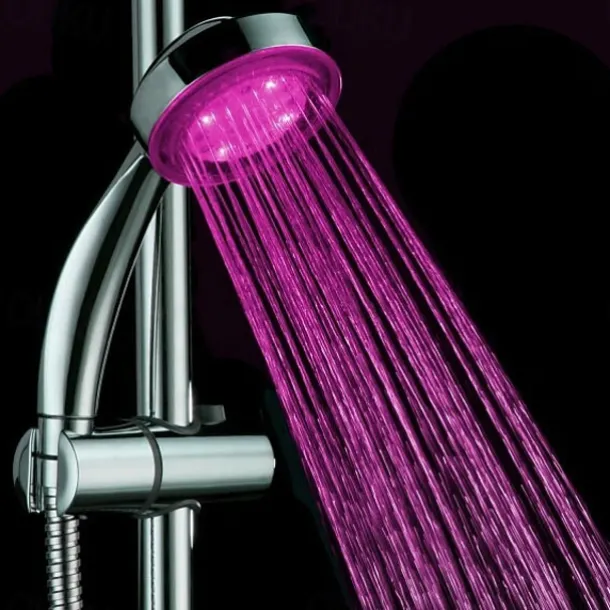 LED Shower Head Color Changing 2 Water Mode 7 Color Glow Light Automatically Changing Handheld Showerhead