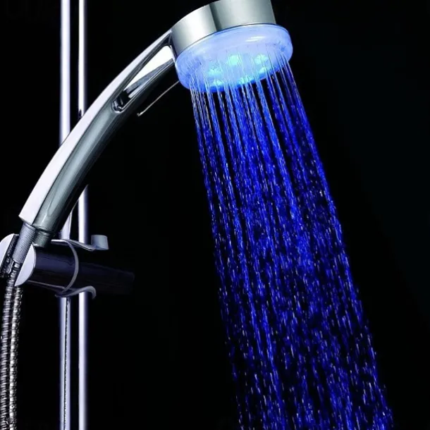 LED Shower Head Color Changing 2 Water Mode 7 Color Glow Light Automatically Changing Handheld Showerhead