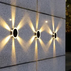 6LED Solar Lights Outdoor IP65 Waterproof Buried Light For Patio Lawn Stairs Steps Garden Decoration Outdoor Solar Lights 2pcs