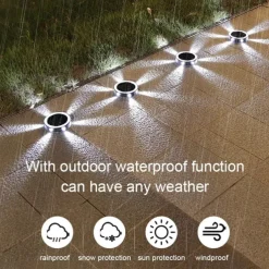 6LED Solar Lights Outdoor IP65 Waterproof Buried Light For Patio Lawn Stairs Steps Garden Decoration Outdoor Solar Lights 2pcs