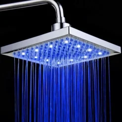 LED Tricolor Luminous Color Top Spray Shower Head With Temperature /9 Inch Water Booster Top Spray (ABS Plating)