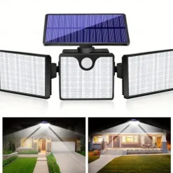 266LEDs Solar Wall Lights Ultra Bright Waterproof Rotatable Motion Sensor Light for Outdoor Porch Yard Wall