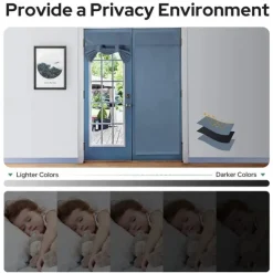 Linen Window Cover French Glass Door Curtain Blackout Tie Up Roman Shades Self Stick Thermal Insulated Tricia Light Block Room Darkening Privacy Blinds, 1 Panel