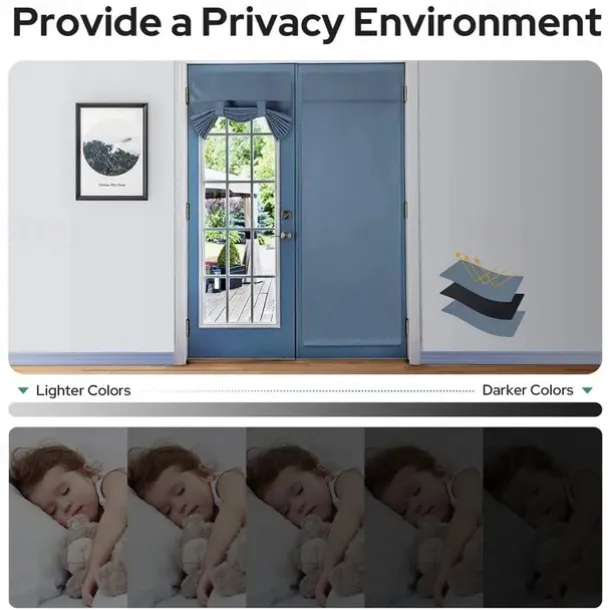 Linen Window Cover French Glass Door Curtain Blackout Tie Up Roman Shades Self Stick Thermal Insulated Tricia Light Block Room Darkening Privacy Blinds, 1 Panel