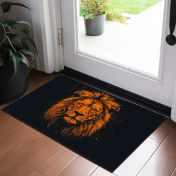 Lion Head Doormat Kitchen Mat Floor Mat Non-Slip Area Rug Oil Proof Rug Indoor Outdoor Mat Bedroom Decor Bathroom Mat Entrance Rug