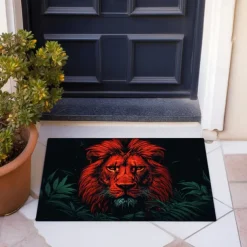 Lion Head Doormat Kitchen Mat Floor Mat Non-Slip Area Rug Oil Proof Rug Indoor Outdoor Mat Bedroom Decor Bathroom Mat Entrance Rug
