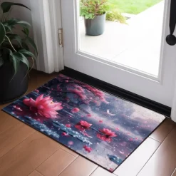 Lotus Pound Doormat Non-Slip Oil Proof Rug Indoor Outdoor Mat Bedroom Decor Bathroom Mat Entrance Rug Door Mat