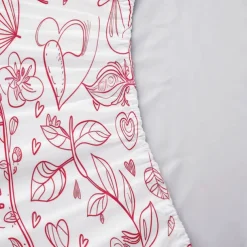 Love Heart Pattern Fitted Sheet Set 100% Cotton Ultra Soft Breathable Silky Bed Sheets Deep Pocket Bedding Sheets 3 Piece Queen King Size