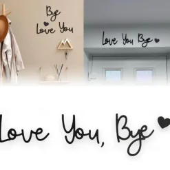 love you bye sign Above Door Topper Decoration, Wooden Script Decor Sign for Door,Home,Windows and Walls, Christmas Valentine's Wedding Thanksgiving Gift