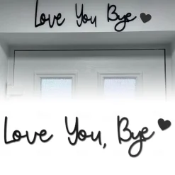 love you bye sign Above Door Topper Decoration, Wooden Script Decor Sign for Door,Home,Windows and Walls, Christmas Valentine's Wedding Thanksgiving Gift