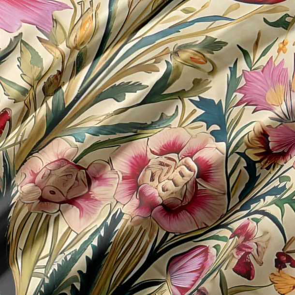 L.T.Home 100% Cotton Sateen Duvet Cover Set Reversible Premium 300 Thread Count Floral Elite Bedding Set Queen King Size