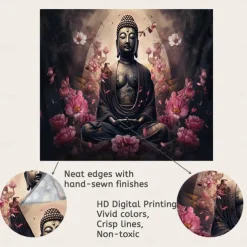 L.T.HOME Buddha Bohemian Hanging Tapestry Wall Art Large Tapestry Mural Decor Photograph Backdrop Blanket Curtain Home Bedroom Living Room Decoration Lotus