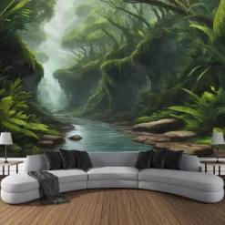 L.T.HOME Tree of Life Landscape Hanging Tapestry Wall Art Large Tapestry Mural Decor Photograph Backdrop Blanket Curtain Home Bedroom Living Room Decoration