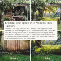 L.T.HOME Tree of Life Landscape Hanging Tapestry Wall Art Large Tapestry Mural Decor Photograph Backdrop Blanket Curtain Home Bedroom Living Room Decoration