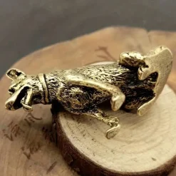 Lucky Copper Dog, Wealth Dog Ornaments, Help Transport Wealth Dog Copperware Chinese Classic Desktop Ornaments Tea Pet Copperware, Cute Aesthetic Things, Strange Things, Micro Desktop Decoration