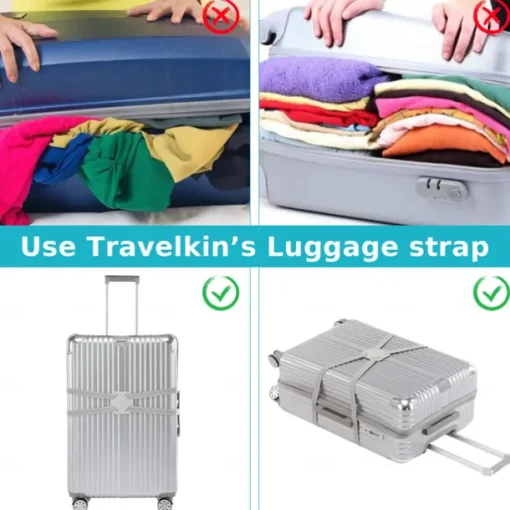 Luggage Straps for Suitcases TSA Approved, Luggage Bag Bungee for Large Luggage, Adjustable Size Travel Elastic Suitcase Strap Belt, Airport Travel Accessories with Buckles for Baggage Handbag