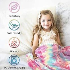 Luminous Unicorn Blanket Kids Birthday Soft Flannel Plush Rainbow Horse Throw, Unicorn Room