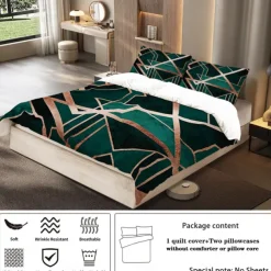 Luxury Geometric Color Block Abstract Bee 3-Piece Duvet Cover Sets Bedding Set - Elegant and Modern Design - Includes Duvet Cover and Pillowcases - Soft and High-Quality Fabric - Perfect for a Chic and Stylish Bedroom Look - Easy to Clean and Maintain