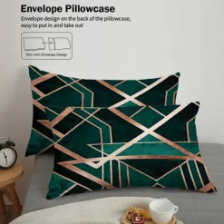 Luxury Geometric Color Block Abstract Bee 3-Piece Duvet Cover Sets Bedding Set - Elegant and Modern Design - Includes Duvet Cover and Pillowcases - Soft and High-Quality Fabric - Perfect for a Chic and Stylish Bedroom Look - Easy to Clean and Maintain