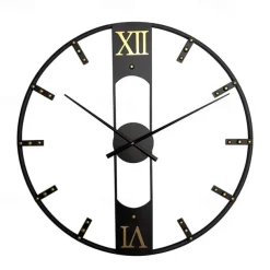 Luxury Large Wall Clock Modern Design Silent Wall Clocks Home Decor Black Metal Watches Living Room Decoration