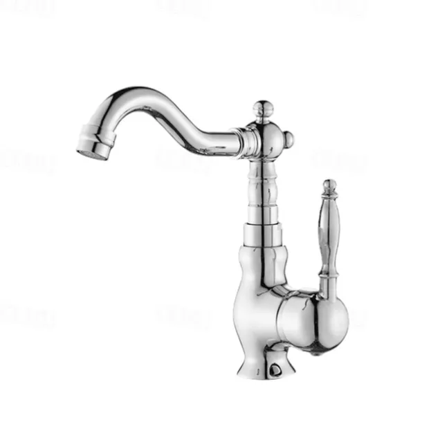 Luxury Retro Style Utility Sink Laundry Gold Faucet, Centerset High Arc One Handle One Hole Wash Basin Tap with Hot and Cold Water Switch, Laundry Tub Pot Filler Commercial Faucet in Antique Brass