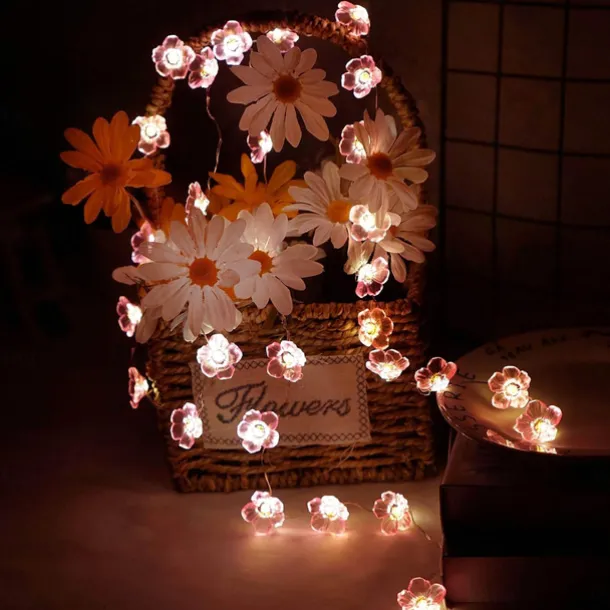 4M 40LED Solar Cherry Blossom Mushroom Hazelnut Copper Wire String Lights Outdoor Waterproof Christmas Thanksgiving Garden Party Balcony Home Decoration