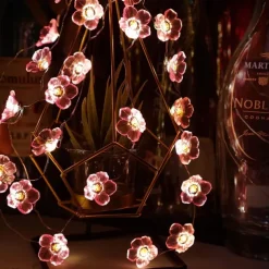 4M 40LED Solar Cherry Blossom Mushroom Hazelnut Copper Wire String Lights Outdoor Waterproof Christmas Thanksgiving Garden Party Balcony Home Decoration