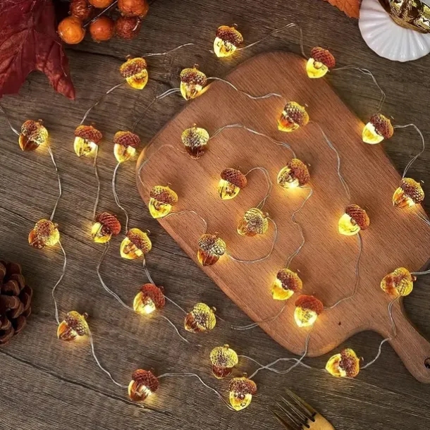 4M 40LED Solar Cherry Blossom Mushroom Hazelnut Copper Wire String Lights Outdoor Waterproof Christmas Thanksgiving Garden Party Balcony Home Decoration