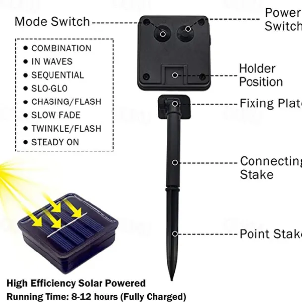 4M 40LED Solar Cherry Blossom Mushroom Hazelnut Copper Wire String Lights Outdoor Waterproof Christmas Thanksgiving Garden Party Balcony Home Decoration