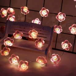 4M 40LED Solar Cherry Blossom Mushroom Hazelnut Copper Wire String Lights Outdoor Waterproof Christmas Thanksgiving Garden Party Balcony Home Decoration