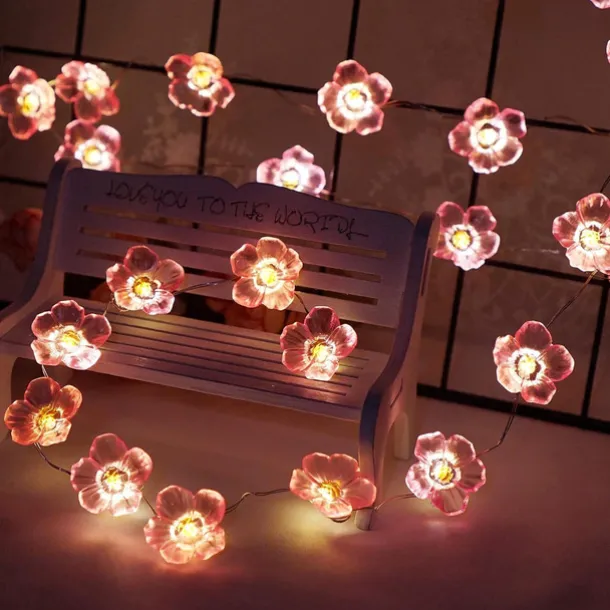 4M 40LED Solar Cherry Blossom Mushroom Hazelnut Copper Wire String Lights Outdoor Waterproof Christmas Thanksgiving Garden Party Balcony Home Decoration