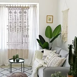 Macrame Room Divider Door Curtain Woven Bohemian Wedding Tapestry Wall Decor for Wedding Bedroom Living Room Home Decoration