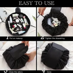 Magic Cosmetics Pouch Women Drawstring Cosmetic Bag Travel Storage Makeup Bag Organizer Female Make Up Pouch Portable Waterproof Toiletry Beauty Case