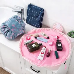 Magic Cosmetics Pouch Women Drawstring Cosmetic Bag Travel Storage Makeup Bag Organizer Female Make Up Pouch Portable Waterproof Toiletry Beauty Case
