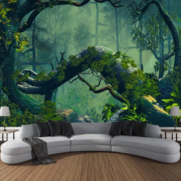 Magic Forest Landscape Wall Tapestry Art Decor Photograph Backdrop Blanket Curtain Hanging Home Bedroom Living Room Decoration