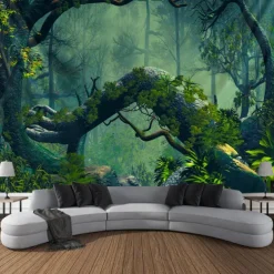 Magic Forest Landscape Wall Tapestry Art Decor Photograph Backdrop Blanket Curtain Hanging Home Bedroom Living Room Decoration