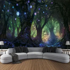 Magic Forest Landscape Wall Tapestry Art Decor Photograph Backdrop Blanket Curtain Hanging Home Bedroom Living Room Decoration