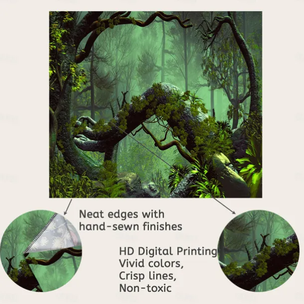 Magic Forest Landscape Wall Tapestry Art Decor Photograph Backdrop Blanket Curtain Hanging Home Bedroom Living Room Decoration