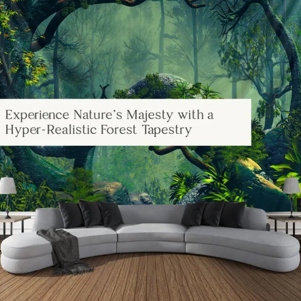 Magic Forest Landscape Wall Tapestry Art Decor Photograph Backdrop Blanket Curtain Hanging Home Bedroom Living Room Decoration
