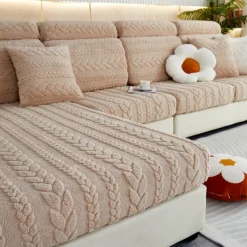 Magic Sofa Cover Stretch Jacquard Velvet Sofa Seat Couch Cushion Slipcovers, Anti-Slip Furniture Protector for Sectional 1/2/3/4 Seat Cover,L Shape Sofa Covers, Chaise Lounge Sofa Slipcover