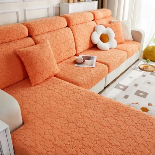 Magic Sofa Cover Stretch Jacquard Sofa Seat Couch Cushion Slipcovers, Anti-Slip Furniture Protector for Sectional 1/2/3/4 Seat Cover,L Shape Sofa Covers, Chaise Lounge Sofa Slipcover