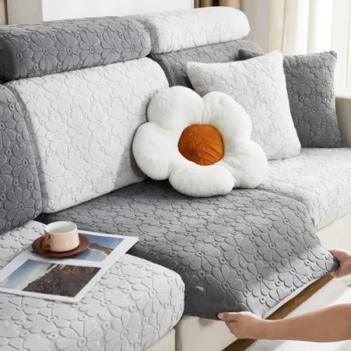 Magic Sofa Cover Stretch Jacquard Sofa Seat Couch Cushion Slipcovers, Anti-Slip Furniture Protector for Sectional 1/2/3/4 Seat Cover,L Shape Sofa Covers, Chaise Lounge Sofa Slipcover