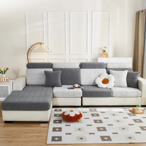 Magic Sofa Cover Stretch Jacquard Sofa Seat Couch Cushion Slipcovers, Anti-Slip Furniture Protector for Sectional 1/2/3/4 Seat Cover,L Shape Sofa Covers, Chaise Lounge Sofa Slipcover