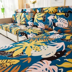 Magic Sofa Cover Stretch Sofa Seat Couch Cushion Slipcovers Vintage Style, Anti-Slip Furniture Protector for Sectional 1/2/3/4 Seat Cover,L Shape Sofa Covers, Chaise Lounge Sofa Slipcover