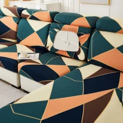 Magic Sofa Cover Stretch Sofa Seat Couch Cushion Slipcovers Vintage Style, Anti-Slip Furniture Protector for Sectional 1/2/3/4 Seat Cover,L Shape Sofa Covers, Chaise Lounge Sofa Slipcover