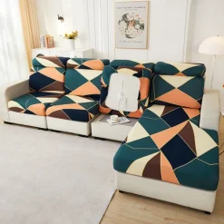 Magic Sofa Cover Stretch Sofa Seat Couch Cushion Slipcovers Vintage Style, Anti-Slip Furniture Protector for Sectional 1/2/3/4 Seat Cover,L Shape Sofa Covers, Chaise Lounge Sofa Slipcover