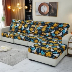 Magic Sofa Cover Stretch Sofa Seat Couch Cushion Slipcovers Vintage Style, Anti-Slip Furniture Protector for Sectional 1/2/3/4 Seat Cover,L Shape Sofa Covers, Chaise Lounge Sofa Slipcover